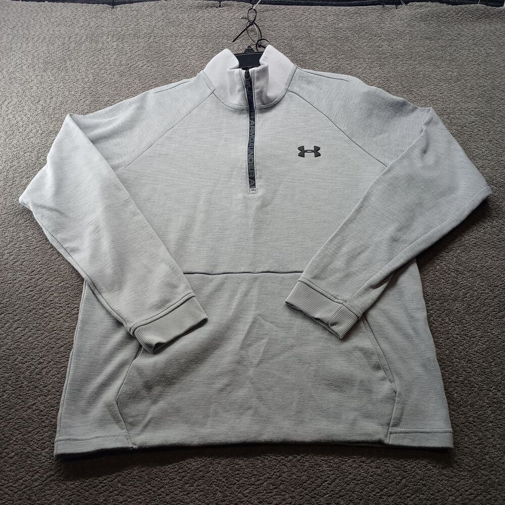 Under Armour Fleece 1/4 Zip Pullover Sweatshirt Gray LG Women
